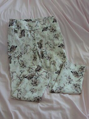 Lisette L Montreal Floral Pull On Pants Size 6 Made in Canada